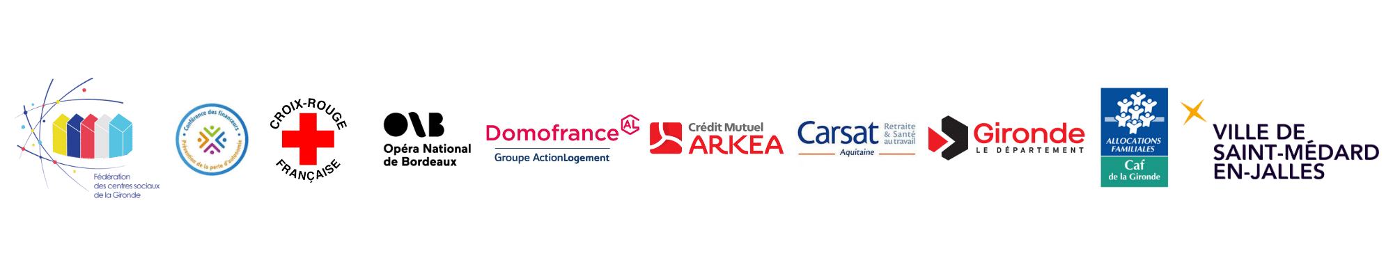 Partenaires financiers de l'association Confluences à Saint-Médard-en-Jalles